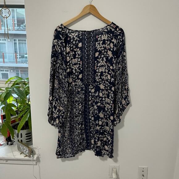 Lovestitch Blue Floral Long Sleeve Boho Dress Size Large - Picture 5 of 5